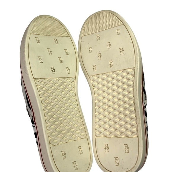 R13 100% Cotton Canvas Slip On Sneakers Rubber Sole Very Clean Women Sz 10 - Picture 11 of 13